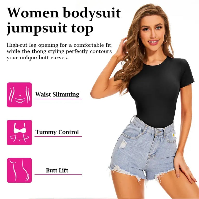 Smoke Cloud Going Out T Shirt Tops Second-skin Feel Recycle Shapewear Crew Neck Short Sleeve Bodysuit For Women